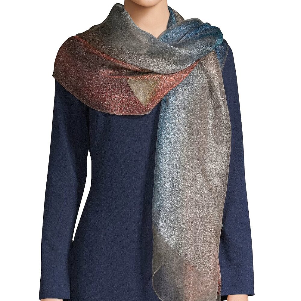 metallic ombre silk scarf